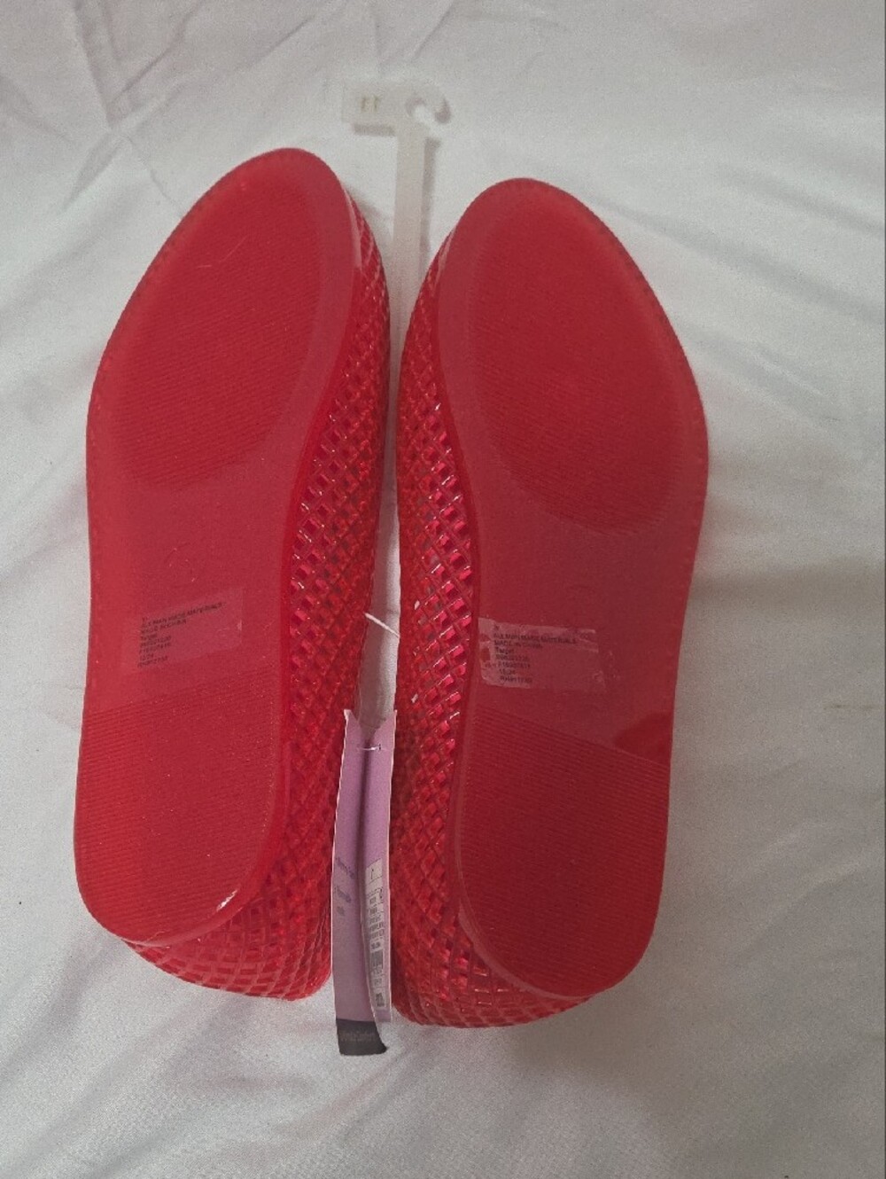 Red Woven Jelly Slip-On Flats, Jelly Shoes, Sandals, Size 11, New W/Tags - Picture 8 of 9